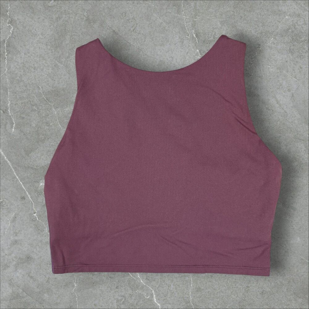 Women's Yoga Gym Sleeveless Croped Racerback Tank Top Rose Sports Bra - Small